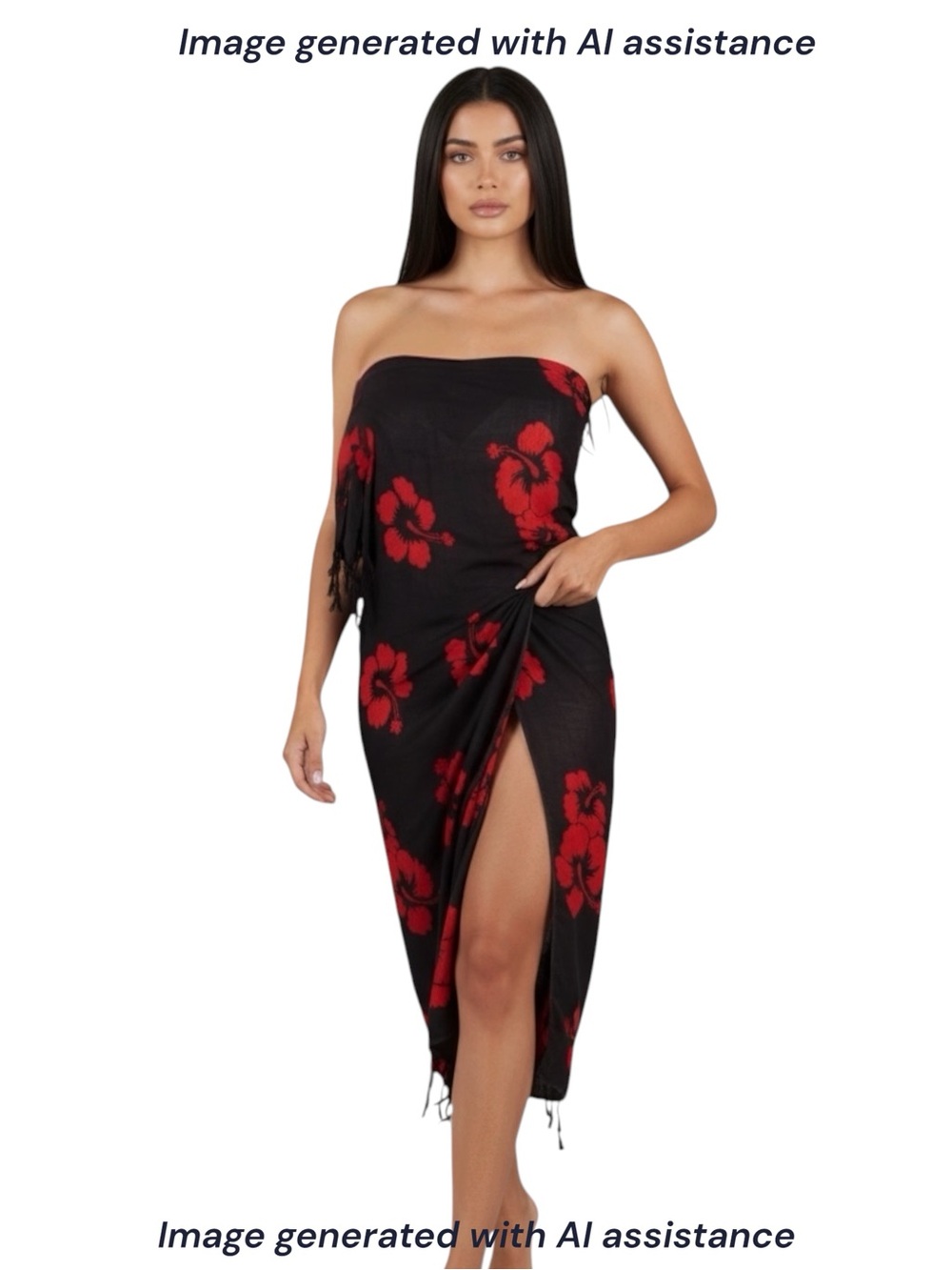 NWT Hibiscus Collection Hawaii OS multi way wear long sarong